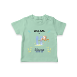 11 Month Milestone Baby T-Shirt Outfit | Personalized T-Shirt | Perfect for Photoshoots - MINT GREEN - 0-5 Months Old (Chest 17")
