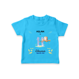 Make The Eleventh Month Unforgettable With Our Exclusive Customized T-Shirt For Babies - SKY BLUE - 0-5 Months Old (Chest 17")