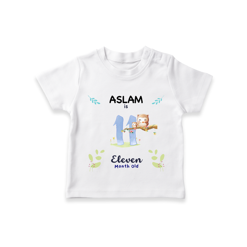 11 Month Milestone Baby T-Shirt Outfit | Personalized T-Shirt | Perfect for Photoshoots - WHITE - 0-5 Months Old (Chest 17")