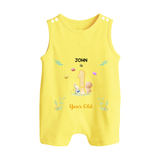 Make The First Year Unforgettable With Our Exclusive Customized Romper Suit For Babies - PASTEL YELLOW - 0 - 5 Months Old (Chest 18")