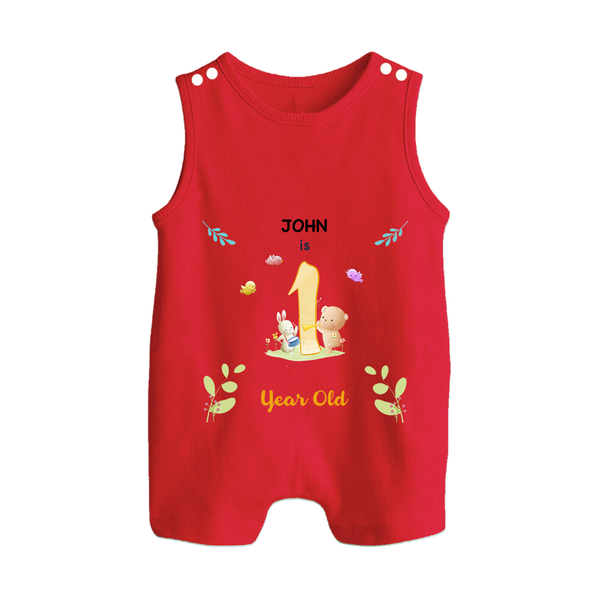 Make The First Year Unforgettable With Our Exclusive Customized Romper Suit For Babies - RED - 0 - 5 Months Old (Chest 18")