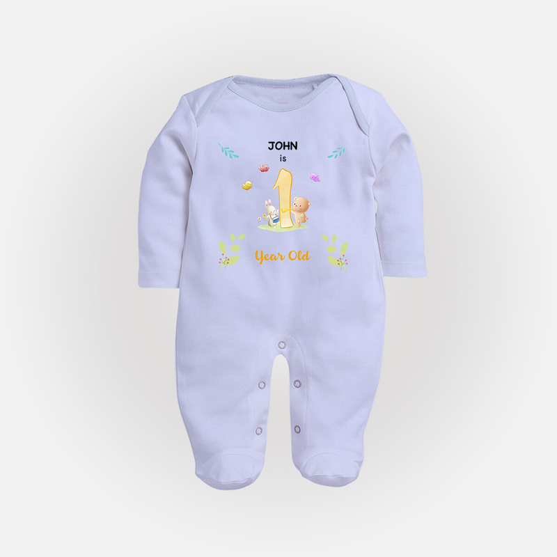 Make The First Year Unforgettable With Our Exclusive Customized Sleep Suit For Babies - BABY BLUE - New Born (Chest 7.5")