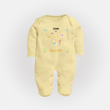 Make The First Year Unforgettable With Our Exclusive Customized Sleep Suit For Babies - PASTEL YELLOW - New Born (Chest 7.5")