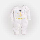 Make The First Year Unforgettable With Our Exclusive Customized Sleep Suit For Babies - WHITE - New Born (Chest 7.5")