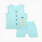 Make The First Year Birthday Unforgettable With Our Exclusive Customized Jabla Set For Babies With Name - BABY BLUE - 0 - 3 Months Old (Chest 9.8")