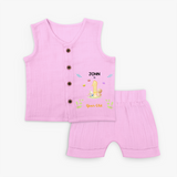 Make The First Year Birthday Unforgettable With Our Exclusive Customized Jabla Set For Babies With Name - BABY PINK - 0 - 3 Months Old (Chest 9.8")