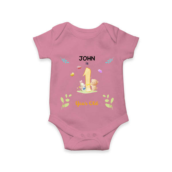 1 Year Milestone Baby Bodysuit Outfit | Personalized Romper/Onesie | Perfect for Photoshoots - ONION - New Born (Chest 14")