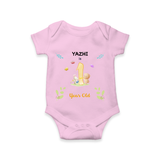 Celebrate The 12th Month Birthday Custom Romper/ Onesie, Personalized with your little one's name - PINK - 0 - 3 Months Old (Chest 16")