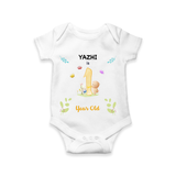 Celebrate The 12th Month Birthday Custom Romper/ Onesie, Personalized with your little one's name - WHITE - 0 - 3 Months Old (Chest 16")