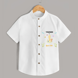 Celebrate The One year Birthday with Custom Shirt, Personalized with your little one's name - WHITE - 0 - 6 Months Old (Chest 21")