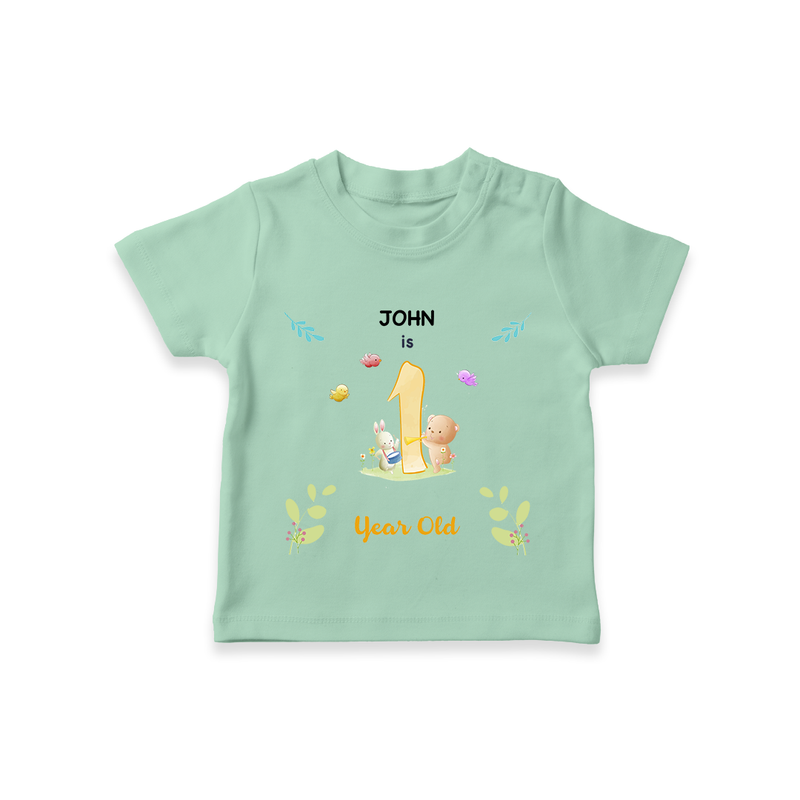 Make The First Year Unforgettable With Our Exclusive Customized T-Shirt For Babies - MINT GREEN - 0-5 Months Old (Chest 17")