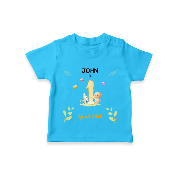 1 Year Milestone Baby T-Shirt Outfit | Personalized T-Shirt | Perfect for Photoshoots - SKY BLUE - 0-5 Months Old (Chest 17")