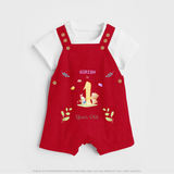 Make The First Year Unforgettable With Our Exclusive Customized Dungaree Set For Babies - RED - 0 - 5 Months Old (Chest 18")