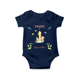Celebrate The 12th Month Birthday Custom Romper/ Onesie, Personalized with your little one's name - NAVY BLUE - 0 - 3 Months Old (Chest 16")