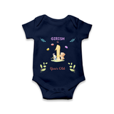 1 Year Milestone Baby Bodysuit Outfit | Personalized Romper/Onesie | Perfect for Photoshoots - NAVY BLUE - New Born (Chest 14")