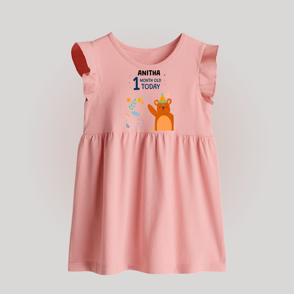 Cute Newborn Baby Frock for 1 Month | Custom Name & Style Options - BABY PINK - 0 - 3 Months Old (Chest 17")