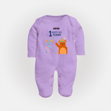 Celebrate The Magic Of Your Baby's First Month With Our Elegant And Customized Sleep Suit For Babies - LILAC - New Born (Chest 7.5")