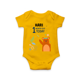 Commemorate your little one's 1st month with a custom romper/onesie, personalized with their name!