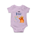 Commemorate your little one's 1st month with a custom romper/onesie, personalized with their name!