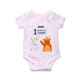 Celebrate The Magic Of Your Baby's First Month With Our Elegant And Customized Romper For Babies - LILAC - 0 - 3 Months Old (Chest 16")