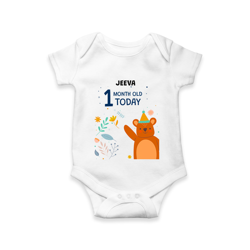 Celebrate The Magic Of Your Baby's First Month With Our Elegant And Customized Romper For Babies