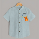 Cute Newborn Shirt for 1 Month | Custom Name & Style Options - ARCTIC BLUE - 0 - 6 Months Old (Chest 23")