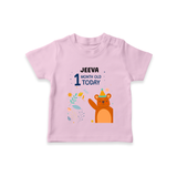 Cute Newborn T-Shirt for 1 Month | Custom Name & Style Options - BABY PINK - 0-5 Months Old (Chest 17")