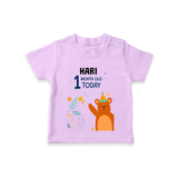 Commemorate your little one's 1st month with a custom T-Shirt, personalized with their name! - LILAC - 0 - 5 Months Old (Chest 17")