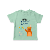 Commemorate your little one's 1st month with a custom T-Shirt, personalized with their name! - MINT GREEN - 0 - 5 Months Old (Chest 17")