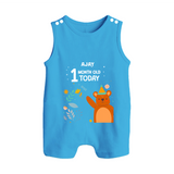 Celebrate The Magic Of Your Baby's First Month With Our Elegant And Customized Romper Suit For Babies - ROYAL BLUE - 0 - 5 Months Old (Chest 18")