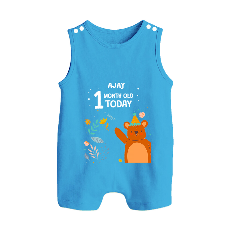 Celebrate The Magic Of Your Baby's First Month With Our Elegant And Customized Romper Suit For Babies - ROYAL BLUE - 0 - 5 Months Old (Chest 18")