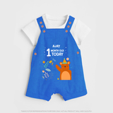 Celebrate The Magic Of Your Baby's First Month With Our Elegant And Customized Dungaree Set For Babies - COBALT BLUE - 0 - 5 Months Old (Chest 18")