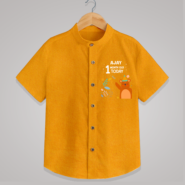 Cute Newborn Shirt for 1 Month | Custom Name & Style Options - CHROME YELLOW - 0 - 6 Months Old (Chest 23")