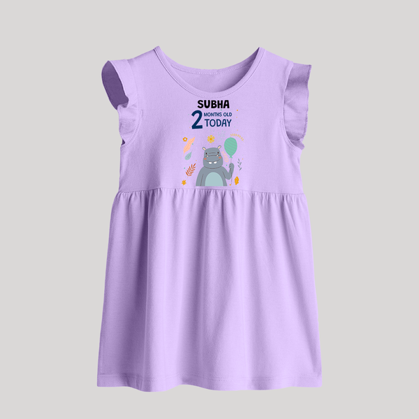 Cute Newborn Baby Frock for 2 Month | Custom Name & Style Options - LILAC - 0 - 3 Months Old (Chest 17")