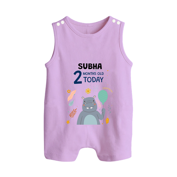 Cute Newborn Romper Suit/ Sleeveless Romper for 2 Month | Custom Name & Style Options - LILAC - 0 - 5 Months Old (Chest 18")