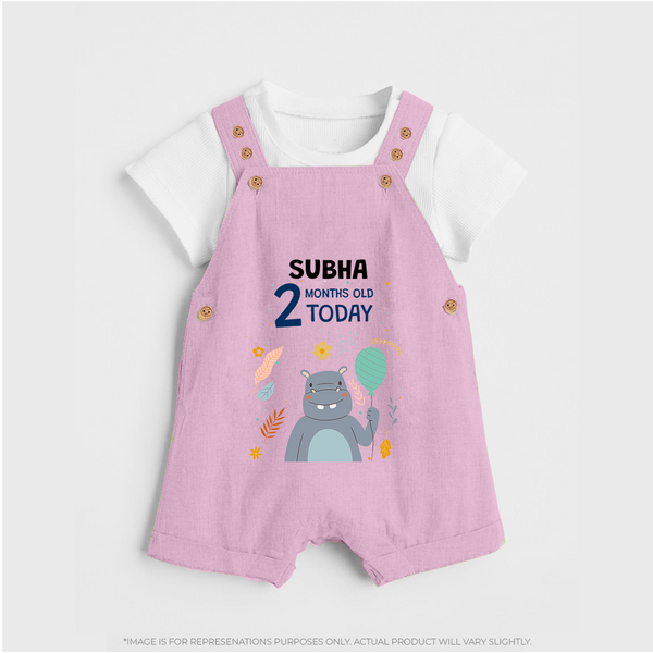 Cute Newborn Dungaree Set for 2 Month | Custom Name & Style Options - BABY PINK - 0 - 5 Months Old (Chest 18")