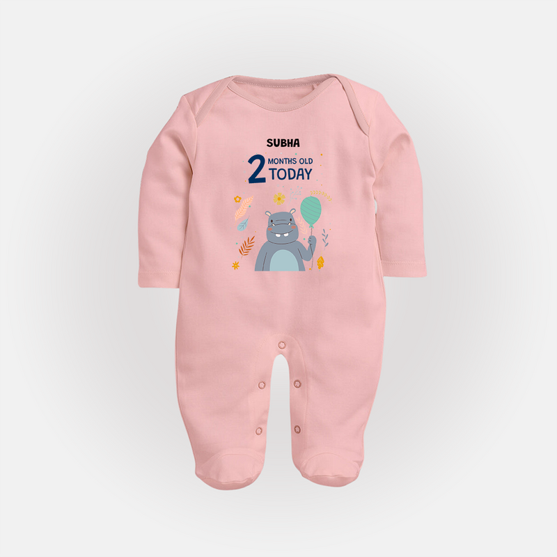 Celebrate The Magic Of Your Baby's Second Month With Our Elegant And Customized Sleep Suit For Babies - BABY PINK - New Born (Chest 7.5")