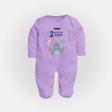 Celebrate The Magic Of Your Baby's Second Month With Our Elegant And Customized Sleep Suit For Babies - LILAC - New Born (Chest 7.5")