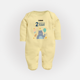 Celebrate The Magic Of Your Baby's Second Month With Our Elegant And Customized Sleep Suit For Babies - PASTEL YELLOW - New Born (Chest 7.5")