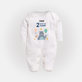 Celebrate The Magic Of Your Baby's Second Month With Our Elegant And Customized Sleep Suit For Babies - WHITE - New Born (Chest 7.5")