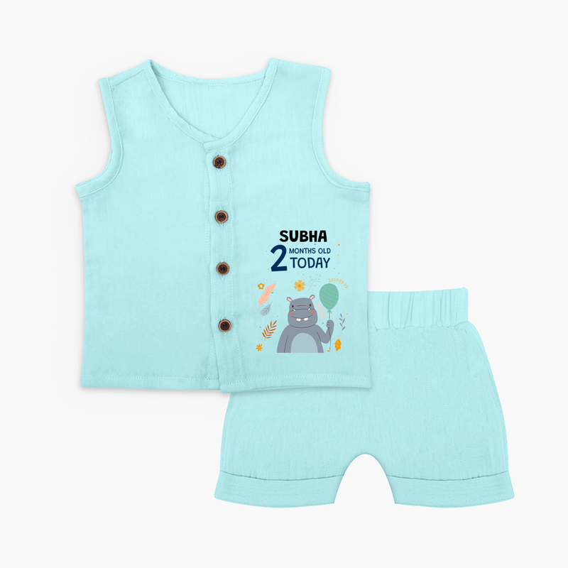 Cute Newborn Jabla Set for 2 Month | Custom Name & Style Options - BABY BLUE - 0 - 3 Months Old (Chest 9.8")
