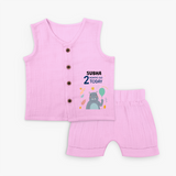 Cute Newborn Jabla Set for 2 Month | Custom Name & Style Options - BABY PINK - 0 - 3 Months Old (Chest 9.8")