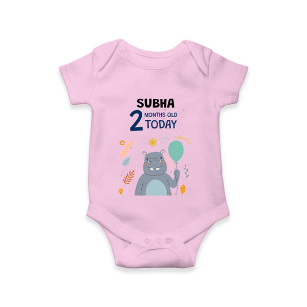 Cute Newborn Romper/Onesie for 2 Month | Custom Name & Style Options - BABY PINK - New Born (Chest 14")