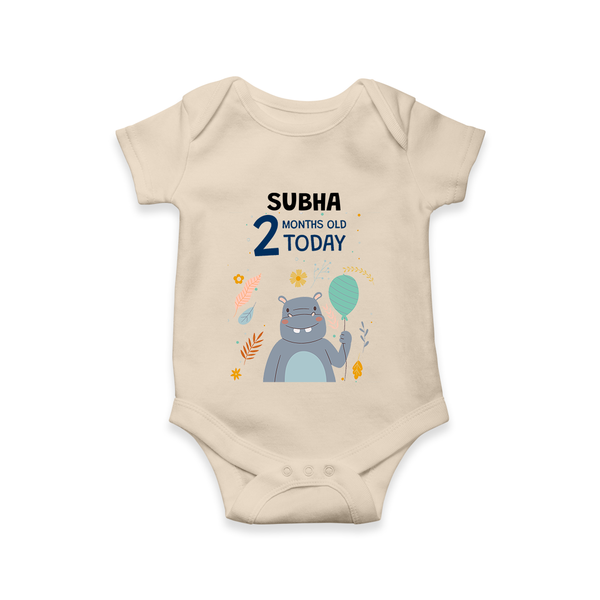 Cute Newborn Romper/Onesie for 2 Month | Custom Name & Style Options - IVORY - New Born (Chest 14")