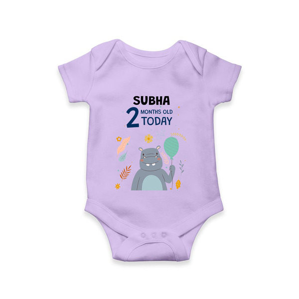 Cute Newborn Romper/Onesie for 2 Month | Custom Name & Style Options - LILAC - New Born (Chest 14")