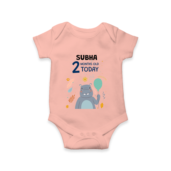 Cute Newborn Romper/Onesie for 2 Month | Custom Name & Style Options - PEACH - New Born (Chest 14")
