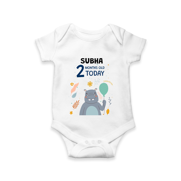 Cute Newborn Romper/Onesie for 2 Month | Custom Name & Style Options - WHITE - New Born (Chest 14")