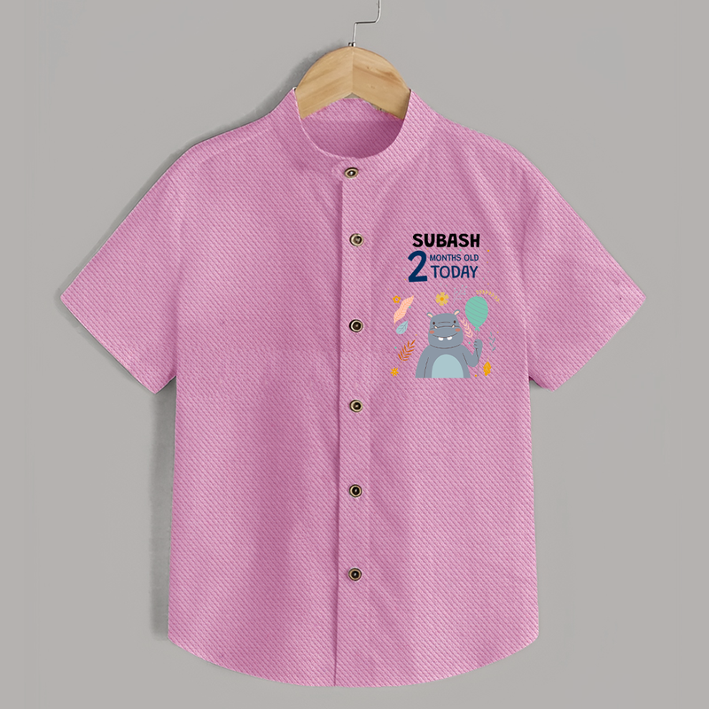 Cute Newborn Shirt for 2 Month | Custom Name & Style Options - BABY PINK - 0 - 6 Months Old (Chest 23")