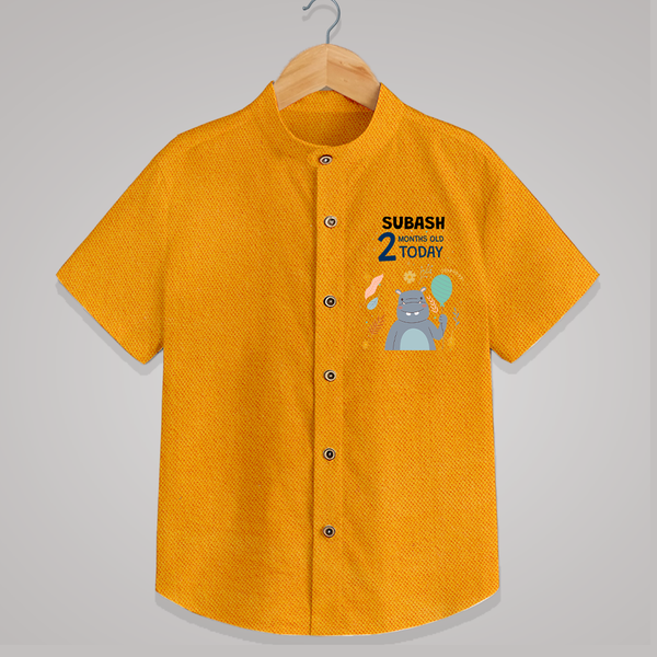 Cute Newborn Shirt for 2 Month | Custom Name & Style Options - CHROME YELLOW - 0 - 6 Months Old (Chest 23")