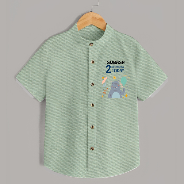 Cute Newborn Shirt for 2 Month | Custom Name & Style Options - MINT GREEN - 0 - 6 Months Old (Chest 23")